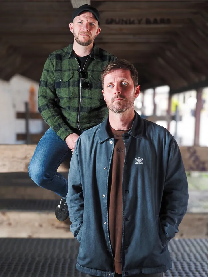 portrait of the band in the old market