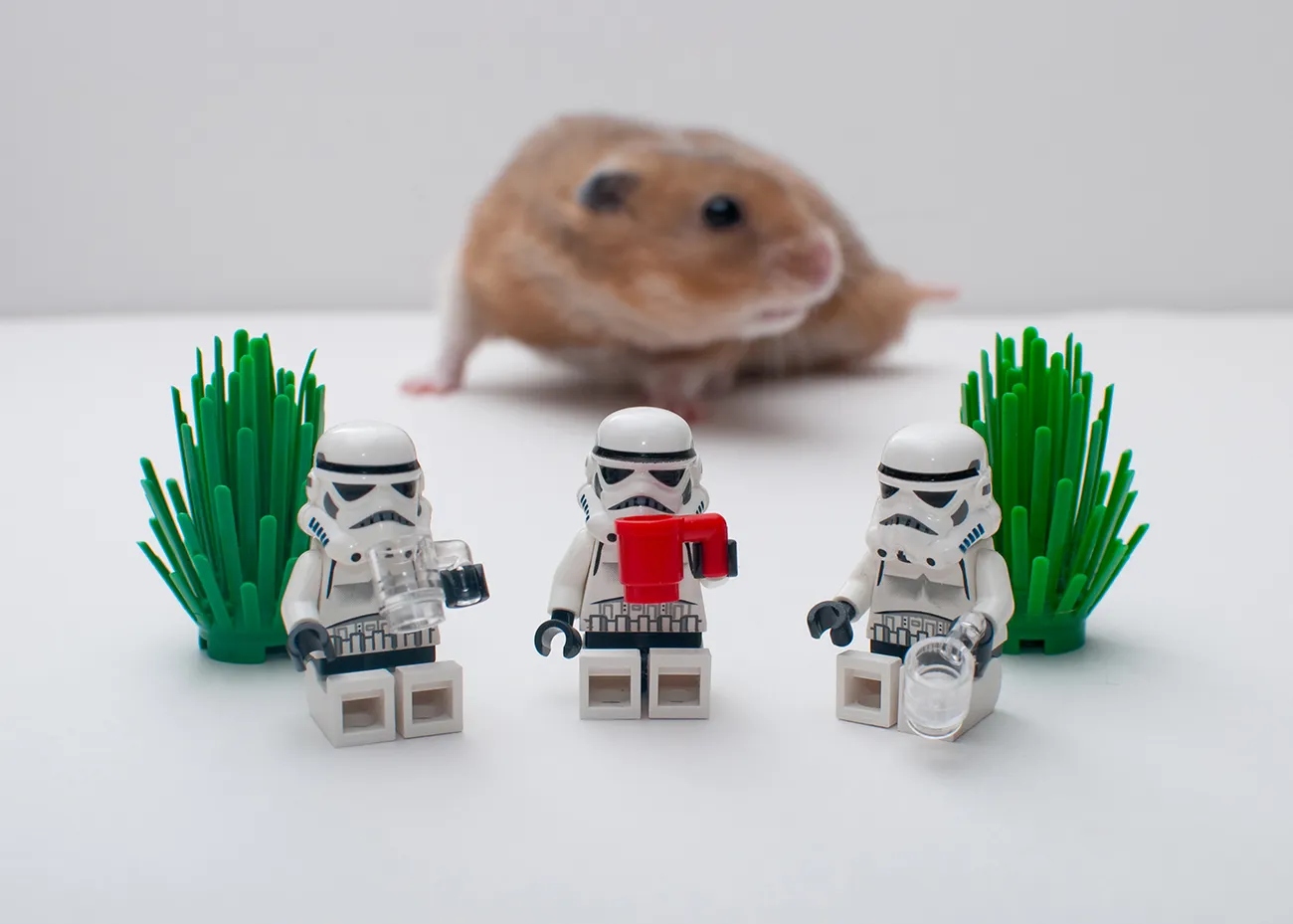 storm troopers about to get attacked by giant hamster